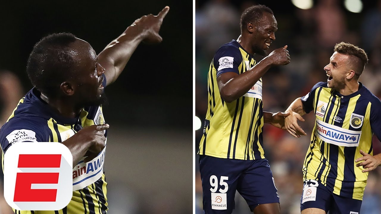 Usain Bolt Scores Two Goals On Full Football Debut [10/12/2018]